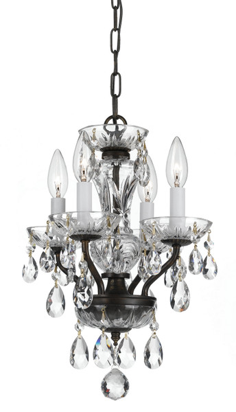 Crystorama - 5534-EB-CL-SAQ - Four Light Chandelier - Welton - English Bronze