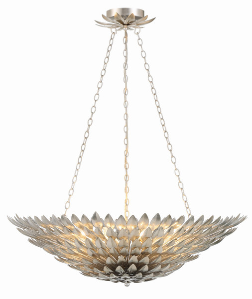 Crystorama - 519-SA - Eight Light Chandelier - Broche - Antique Silver