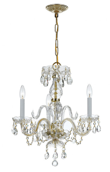 Crystorama - 5044-PB-CL-I - Three Light Mini Chandelier - Traditional Crystal - Polished Brass