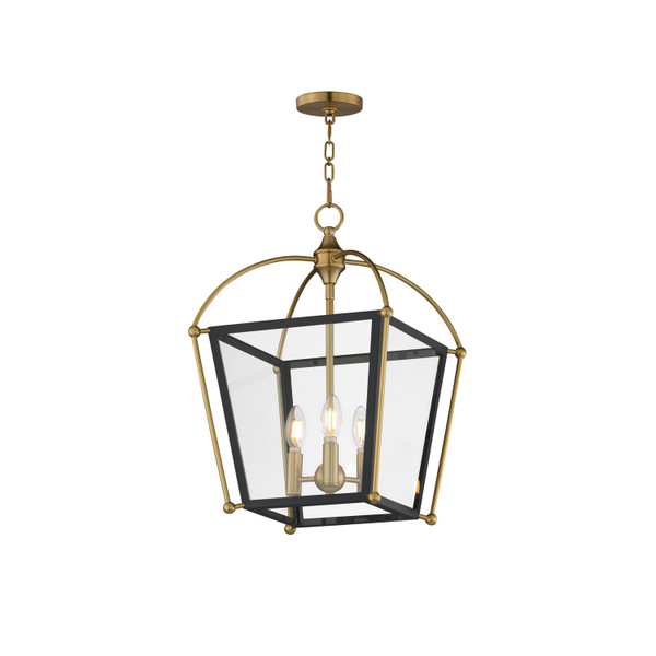Maxim - 22522BKNAB - Three Light Foyer Pendant - McCadden - Black / Natural Aged Brass