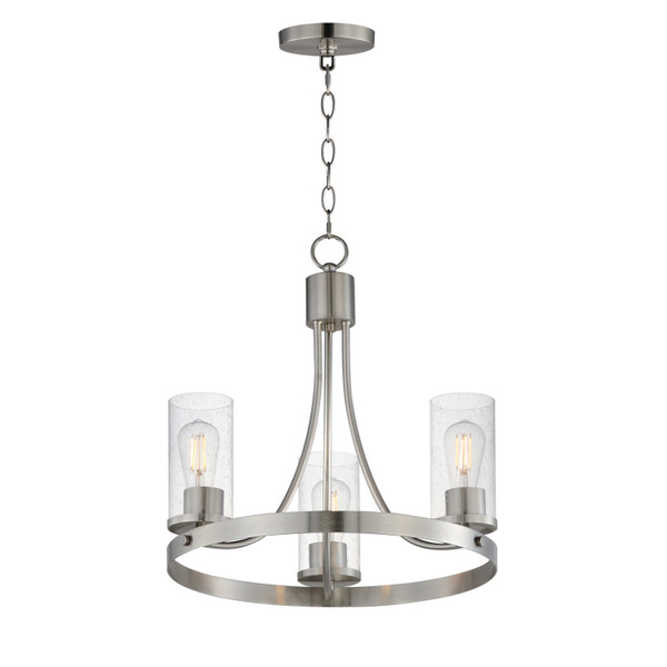 Maxim - 10467CDSN - Three Light Chandelier - Livingston - Satin Nickel