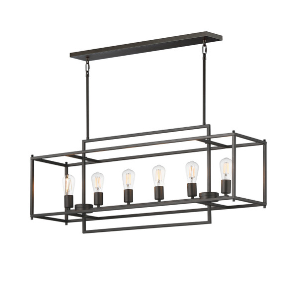 Maxim - 10416BK - Six Light Linear Pendant - Gridline - Black