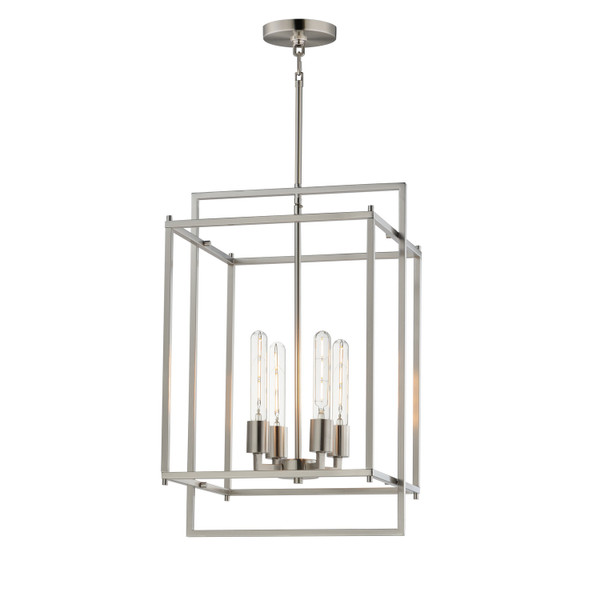 Maxim - 10412SN - Four Light Pendant - Gridline - Satin Nickel
