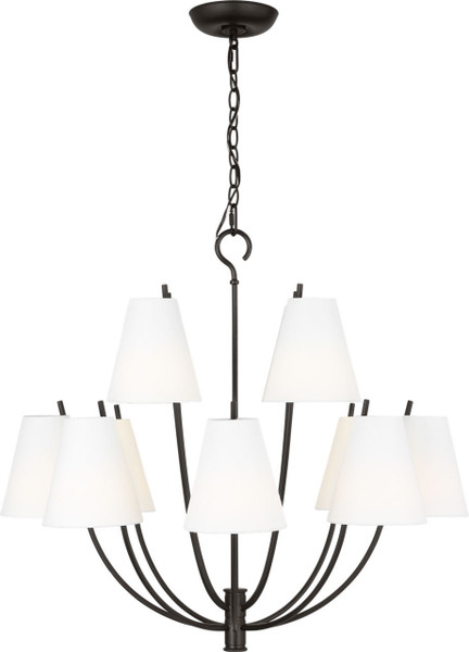 Visual Comfort Studio - CC18312AI - 12 Light Chandelier - Marina - Aged Iron | Aged Iron