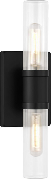 Visual Comfort Studio - 4465002CF-112 - Two Light Vanity - Keaton - Midnight Black | Midnight Black