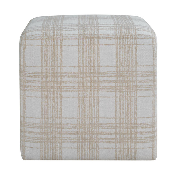 Uttermost - 53147 - Ottoman - Joie - Plush Chenille In Porcelain Plaid