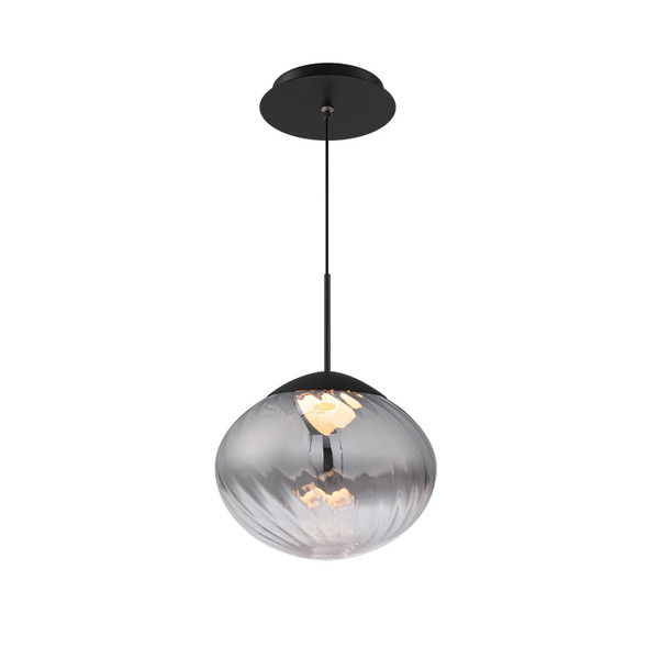 W.A.C. Lighting - PD407609-BKSM - LED Pendant - Swazey - Black/Smoke Glass