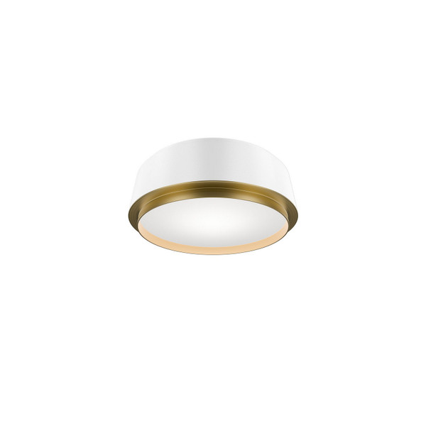 W.A.C. Lighting - FM-20512-27-WT/AB - LED Flush Mount - Salvo - White/Aged Brass