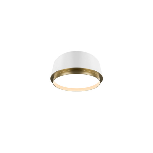 W.A.C. Lighting - FM-20509-35-WT/AB - LED Flush Mount - Salvo - White/Aged Brass