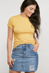 Caitlin Basic Tee in Mustard