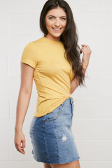Caitlin Basic Tee in Mustard