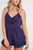 Adele Button Front Romper in Navy