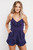 Adele Button Front Romper in Navy