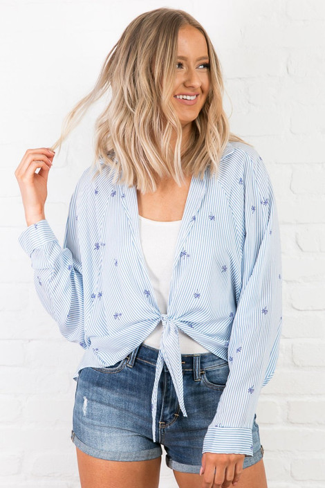 Arie Palm Shirt in Blue