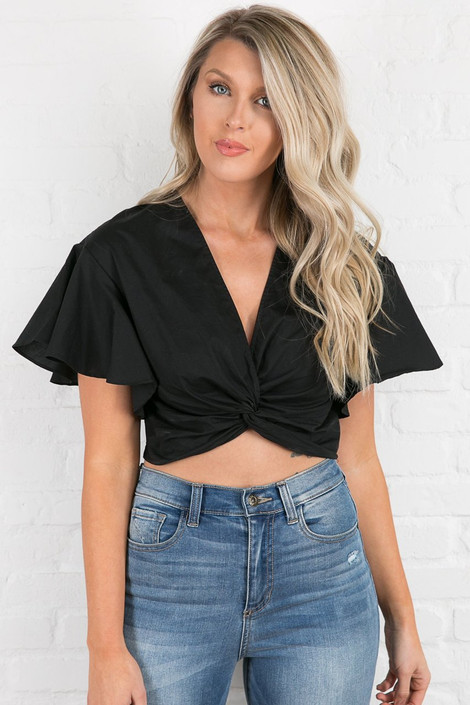 Camila Twist Top in Black