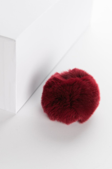 Bells + Whistles Pom Pom Pin in Burgundy