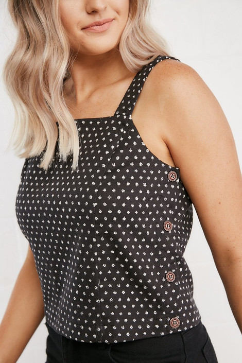 Coraline Polka Dot Top in Black