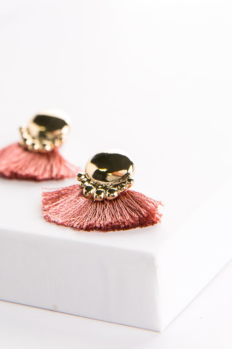 Brennan Tassel Earrings in Pink