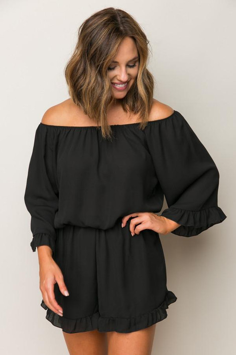 Cottage Grove Romper in Black