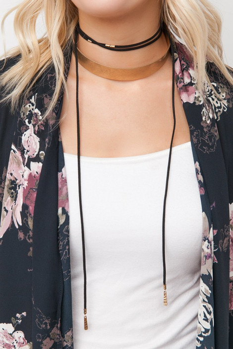 Close to You Choker in Black + Gold