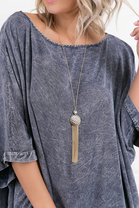 Acadia Hammered Pendant Necklace in Mint
