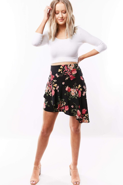 Azalea Ruffle Mini Skirt in Black
