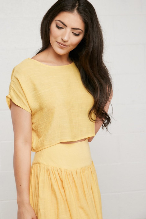 Blair Crop Top in Yellow