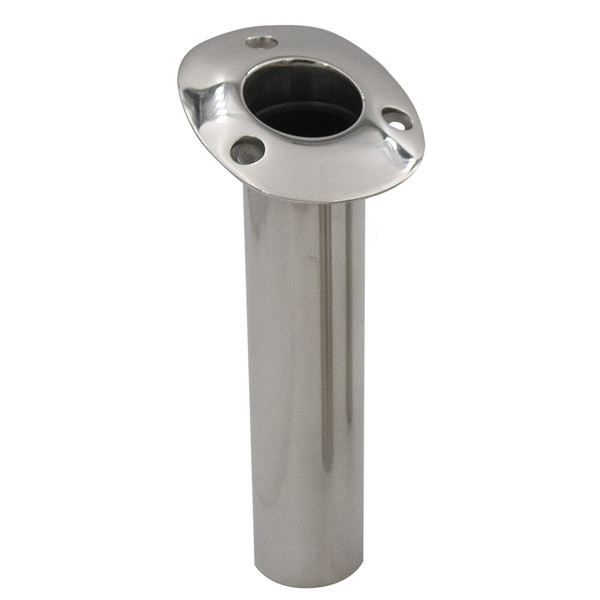 C.E. Smith Flush Mount Rod Holder - 15 Degree - Black Liner w\/Drain - No Logo [53672NA]