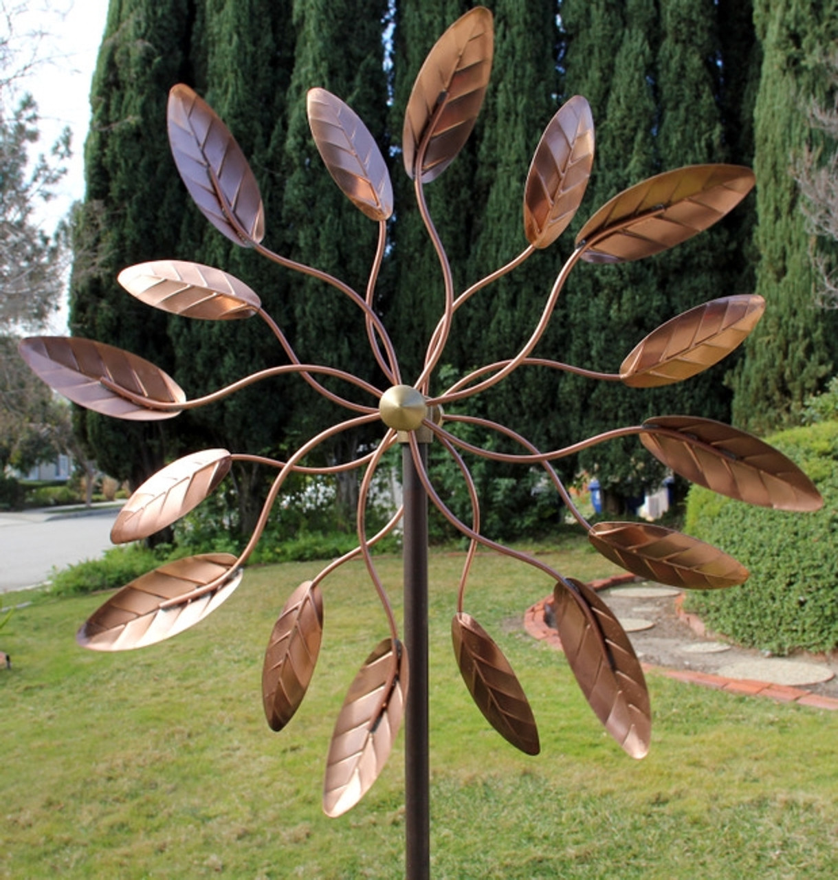 Copper Ficus Wind Spinner at Weathervanes of Maine Copper Ficus Wind Spinner at Weathervanes of Maine