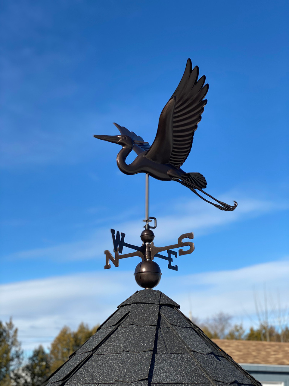 Deluxe Blue Heron Weathervane at Weathervanes of Maine