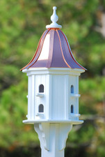 14"W x 36"H - Octagon Dovecote Birdhouse with Perches