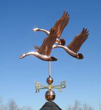 Large Three Feathered Geese Weathervane