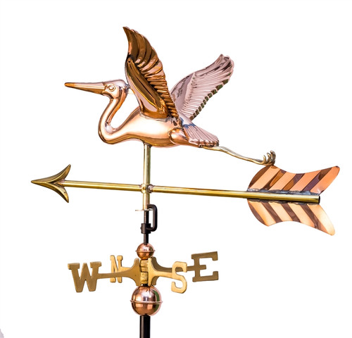 Small Heron weathervane with arrow Weathervanes of Maine 