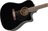 Fender CD-60SCE Dreadnought Electro-Acoustic Guitar, Black, Walnut 