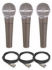 Shure SM58 Dynamic Microphone Triple Pack including Cables 