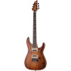 Schecter C-1 Exotic Spalted Maple Electric Guitar, Satin Natural Vintage Burst 