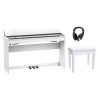 Roland F701-WH Digital Piano, White with Bench and Headphones 