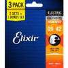 Elixir Electric Nanoweb 009-042 Electric Guitar Strings, Three Pack 