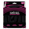 Ernie Ball 30ft Coiled Instrument Cable, Straight Jacks, Black 