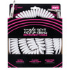 Ernie Ball 30ft Coiled Instrument Cable, Straight Jacks, White 