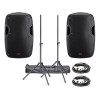 Vector by HH VRE-12AG2 Active PA Speaker Bundle with Stands & Cables 