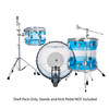 Ludwig Vistalite Probeat 24 inch Shell Pack in Blue/Clear/Blue 