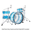 Ludwig Vistalite Probeat 24 inch Shell Pack in Blue/Clear/Blue 