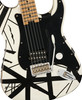 EVH Striped Series 78 Eruption Electric Guitar, White with Black Stripes Relic 