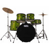Natal DNA F22 5-Piece Complete Drum Kit with Cymbals, Acid Green 