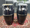 Natal Classic Series Fibreglass Congas, Black with Red Splatter (pre-owned)