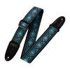 Levys Hootenanny Jacquard Weave Guitar Strap Blue and Yellow Floral 