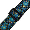 Levys Hootenanny Jacquard Weave Guitar Strap Blue and Yellow Floral 