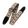 Levys Hootenanny Jacquard Weave Guitar Strap, Gold and White Diamond 