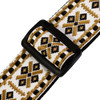 Levys Hootenanny Jacquard Weave Guitar Strap, Gold and White Diamond 
